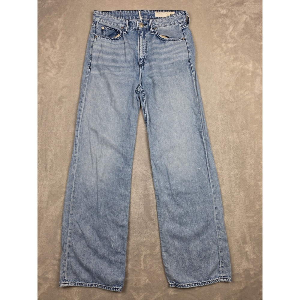 Rag & Bone Logan Mid-Rise Wide Leg Jeans Women 26 Fit 29x32 Blue Featherweight